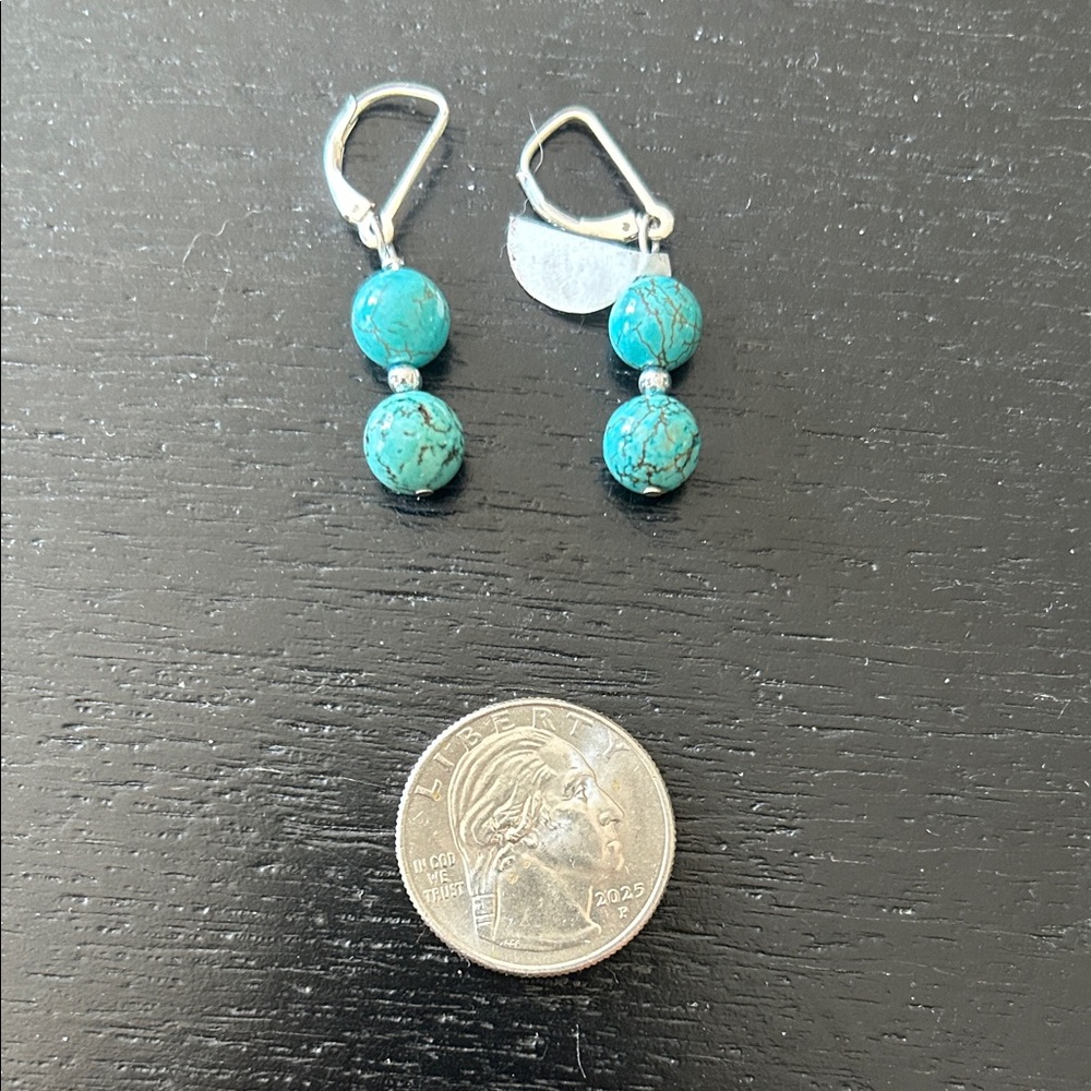 Turquoise and Silver Dangle Earrings